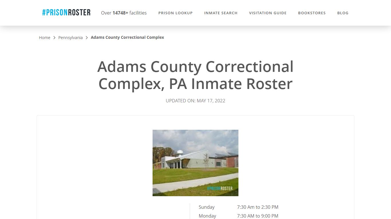 Adams County Correctional Complex, PA Inmate Roster